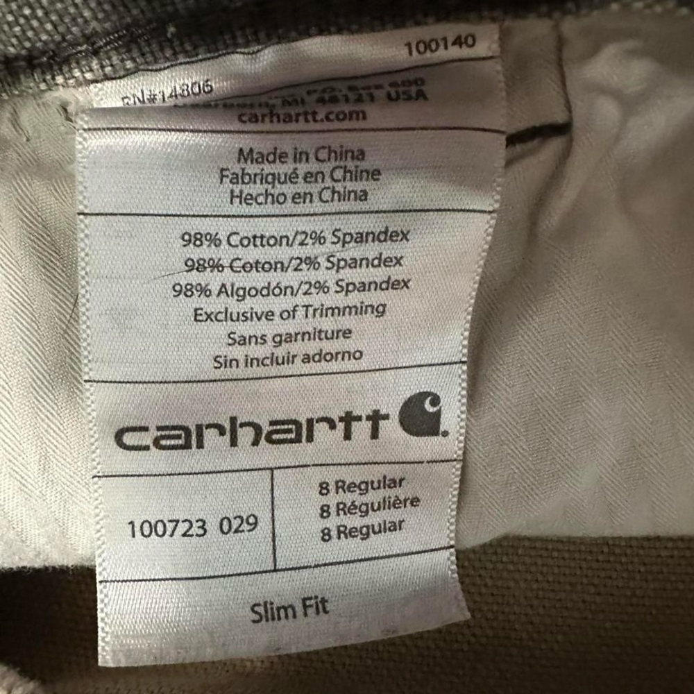 Carhartt Women’s Series 1889 Slim Fit Double Front Knee Dungaree Pant Size 8 - Picture 3 of 5